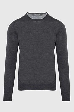 Wool and silk jumper gray for men