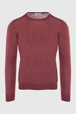 Wool and silk jumper burgundy for men