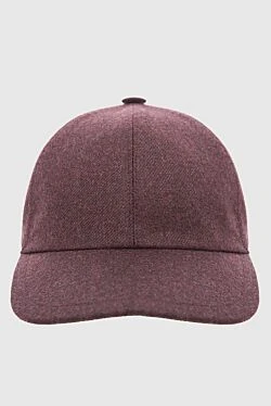 Men's burgundy wool and cashmere cap