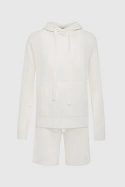 Suit with cashmere shorts white for women