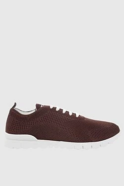 Brown men's textile sneakers