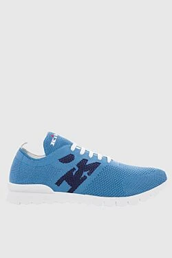 Blue men's textile sneakers