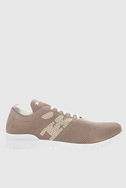 Brown men's textile sneakers