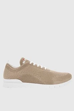 Beige men's textile sneakers