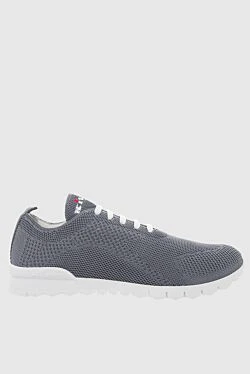 Gray men's textile sneakers