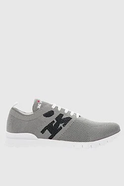 Gray men's textile sneakers