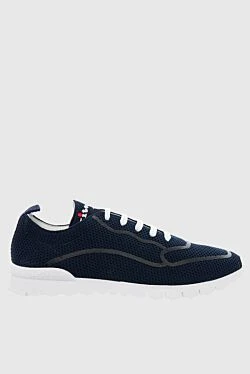 Blue men's textile sneakers