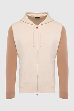 Beige cotton sweatshirt for men