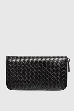 Men's clutch bag made of genuine leather black