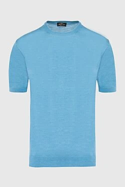 Short sleeve silk jumper blue for men