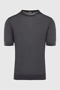 Short sleeve silk jumper gray for men