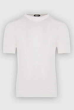 Short sleeve silk jumper for men white