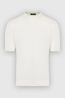 Short sleeve silk jumper for men white