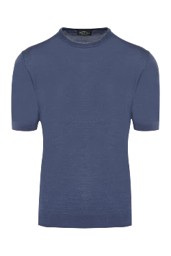 Short sleeve silk jumper blue for men