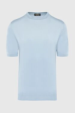 Short sleeve silk jumper blue for men