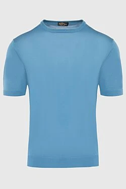 Short sleeve silk jumper blue for men