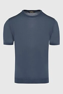 Short sleeve silk jumper blue for men