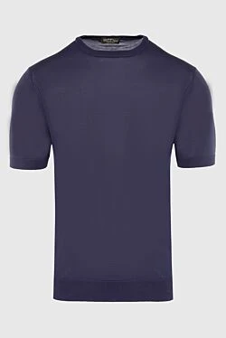 Short sleeve silk jumper purple for men