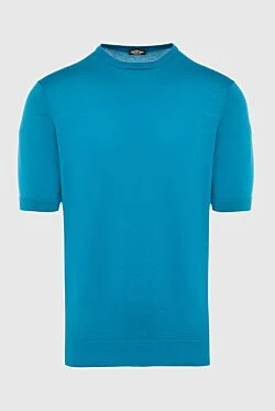 Cotton short sleeve jumper blue for men