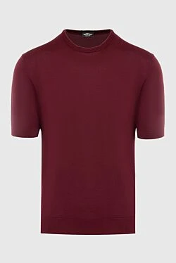 Cotton short sleeve jumper burgundy for men