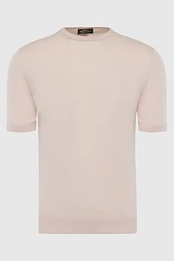 Cotton short sleeve jumper beige for men