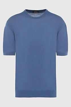 Cotton short sleeve jumper blue for men