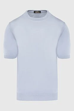 Short sleeve cotton jumper blue for men