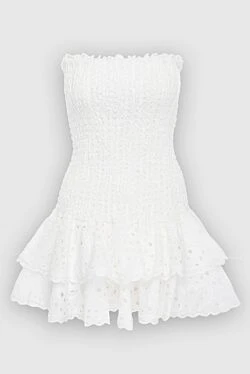 White cotton and polyester dress for women