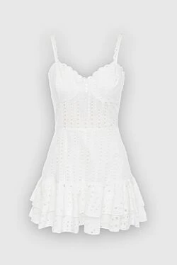 White cotton and polyester dress for women