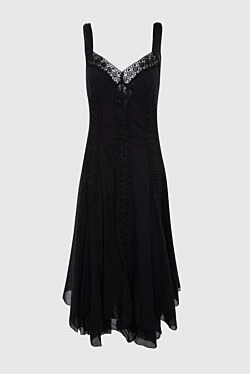 Black cotton and polyester dress for women