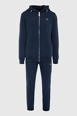 Sports suit for men made of cotton and polyester blue