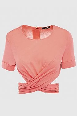 Top made of cotton and polyester pink for women