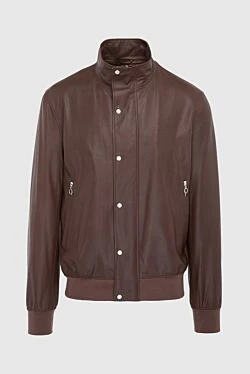 Brown leather jacket for men