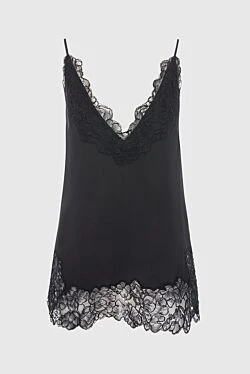 Black silk top for women