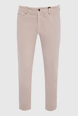 Men's beige cotton and cashmere trousers