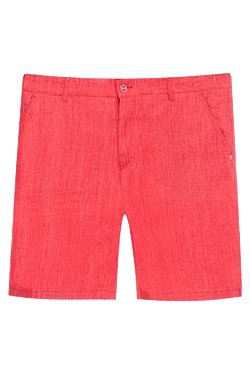 Red linen shorts for men