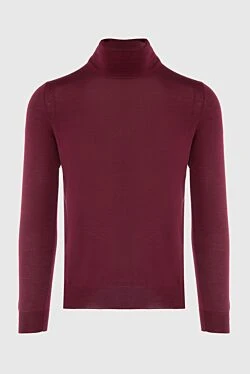 Men's cashmere and silk burgundy golf shirt.