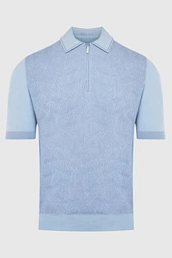 Cotton and silk polo blue for men