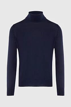 Men's cashmere and silk golf blue