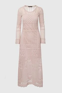 Платье из хлопка и полиамида розовое женское