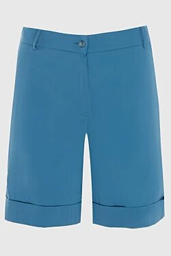 Blue cotton shorts for women