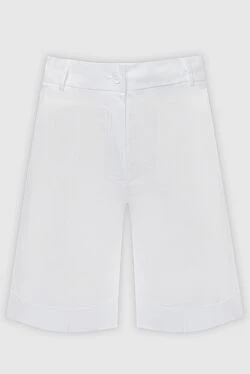 White cotton shorts for women