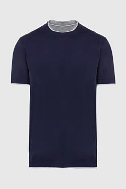 Футболка з бавовни синя чоловіча