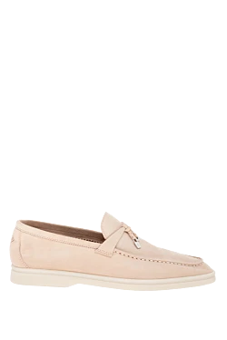 Women's beige suede loafers