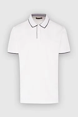 Polo made of cotton and elastane white for men