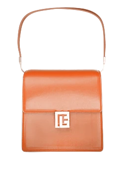 Сумка женская кожаная ярко-оранжевая