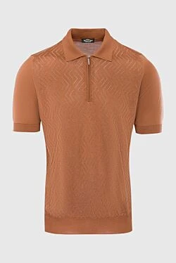 Silk polo orange for men