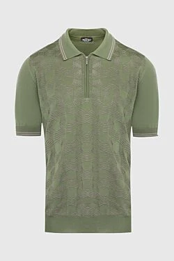 Silk polo green for men