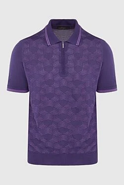 Silk polo purple for men