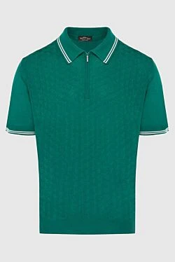 Silk polo green for men